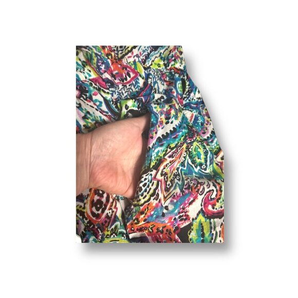 Lauren Ralph Lauren M White Blue Paisley Mini Coverup Dress Pockets Resort Beach - Picture 7 of 7